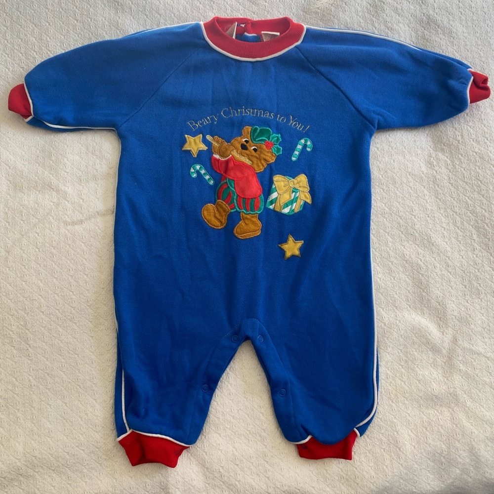 Vintage “Beary Christmas to You!” Holiday Baby Romper – Size 6-9 Months